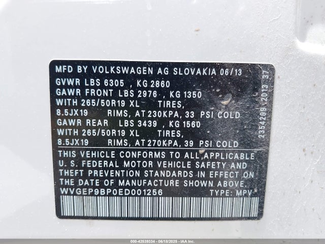 Volkswagen 2014 2014 WVGEP9BP0ED001256 Image 9