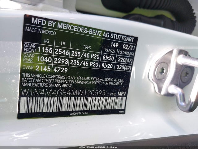 W1N4M4GB4MW120593 Mercedes-Benz m260