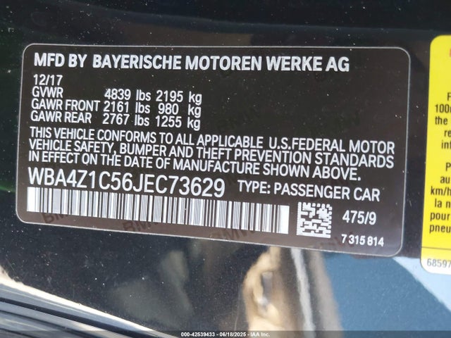 WBA4Z1C56JEC73629 BMW 2018