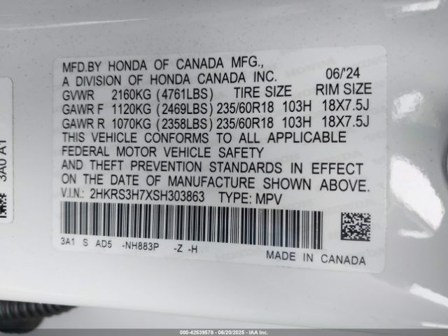 2025 HONDA CR-V 2HKRS3H7XSH303863 Photo 8