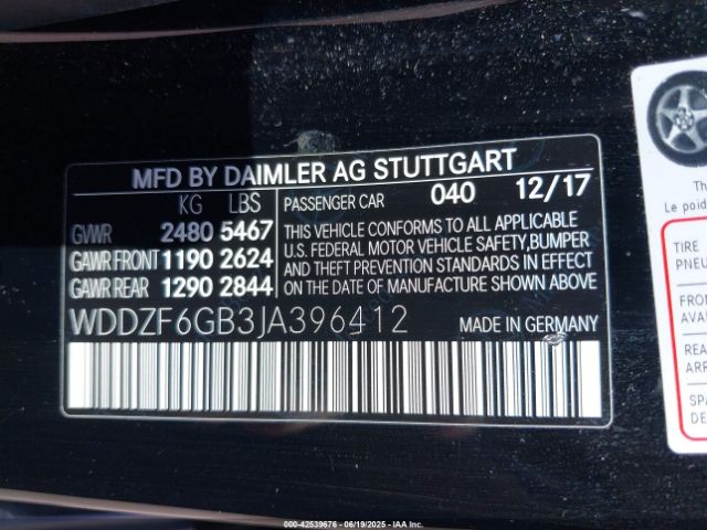 2018 MERCEDES-BENZ E 400 WDDZF6GB3JA396412 Photo 8