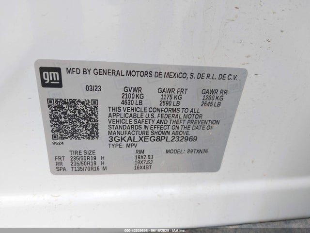 3GKALXEG8PL232969 GMC lsd