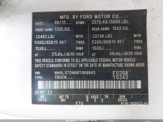 2011 FORD TRANSIT CONNECT NM0LS7DN6BT069845 Photo 8