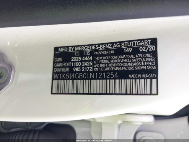 2020 MERCEDES-BENZ CLA 250 W1K5J4GB0LN121254 Photo 8