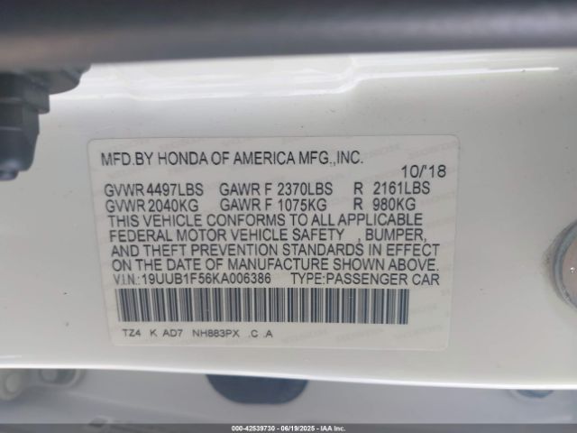 2019 ACURA TLX 19UUB1F56KA006386 Photo 8