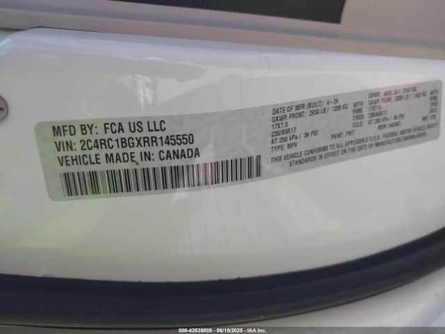 2024 CHRYSLER PACIFICA 2C4RC1BGXRR145550 Photo 8