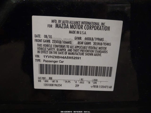 2010 MAZDA MAZDA6 1YVHZ8BH4A5M52591 Photo 8