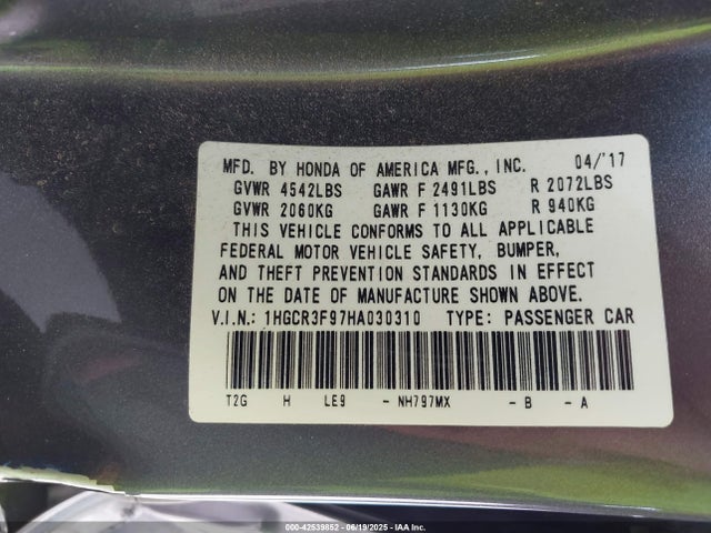 1HGCR3F97HA030310 Honda j35y1
