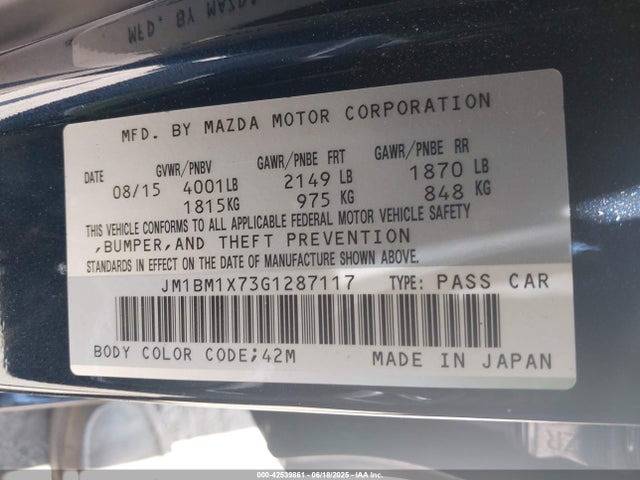 JM1BM1X73G1287117 Mazda pe