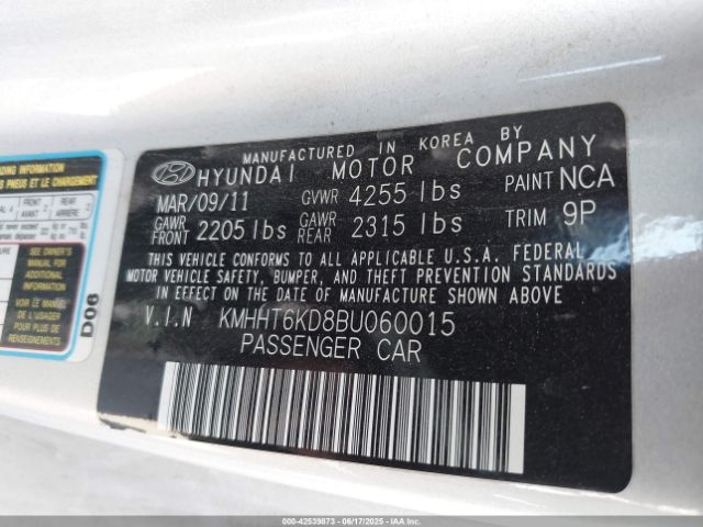 2011 HYUNDAI GENESIS KMHHT6KD8BU060015 Photo 8
