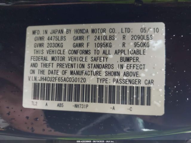 2010 ACURA TSX JH4CU2F65AC030120 Photo 8