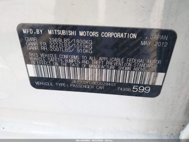 2012 MITSUBISHI LANCER JA32U2FU9CU029401 Photo 8