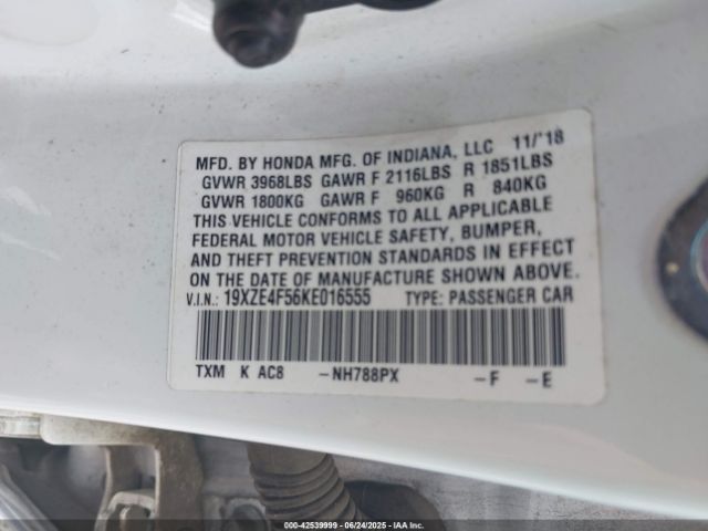 2019 HONDA INSIGHT 19XZE4F56KE016555 Photo 8
