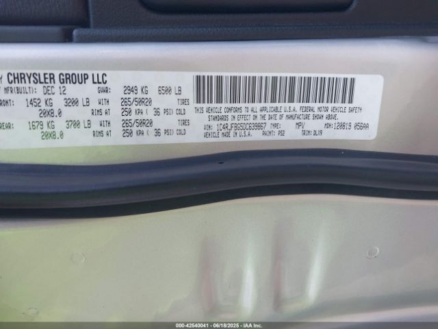 2013 JEEP GRAND CHEROKEE 1C4RJFBG5DC639867 Photo 8
