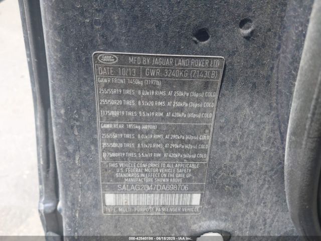 2013 LAND ROVER LR4 SALAG2D47DA698706 Photo 8