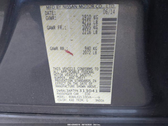 1N4AL3AP7FN313041 Nissan 2015