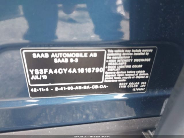 2010 SAAB 9-3 YS3FA4CY4A1616790 Photo 8