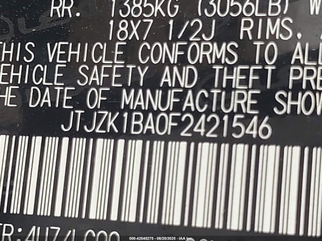 2015 LEXUS RX JTJZK1BA0F2421546 Photo 8