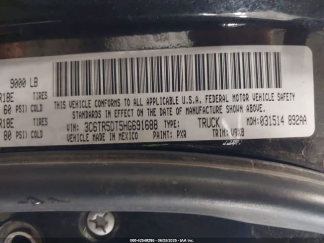 3C6TR5DT5HG691688 RAM 2017