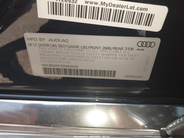 2014 AUDI A8 L WAURGAFD1EN002639 Photo 8