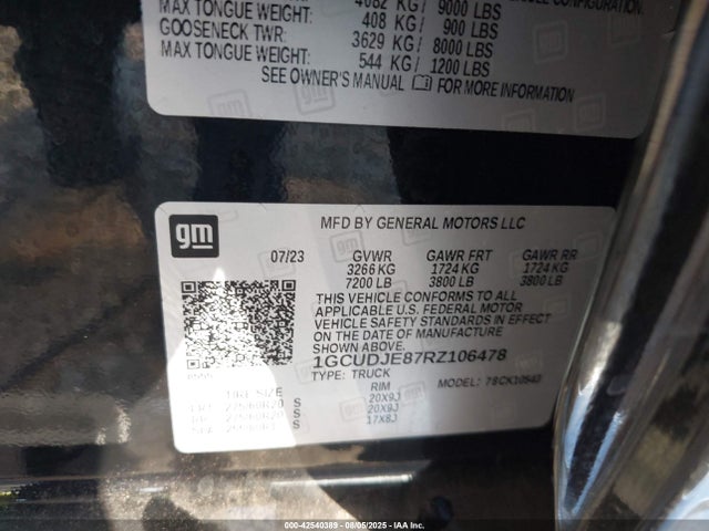 1GCUDJE87RZ106478 Chevrolet lz0