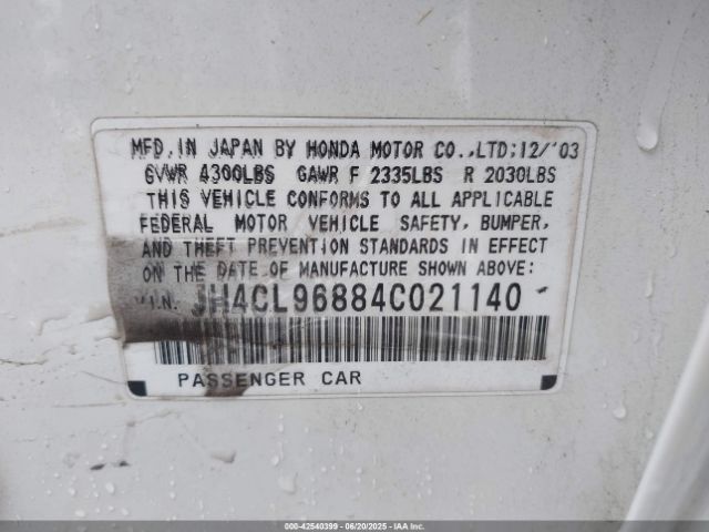 2004 ACURA TSX JH4CL96884C021140 Photo 8