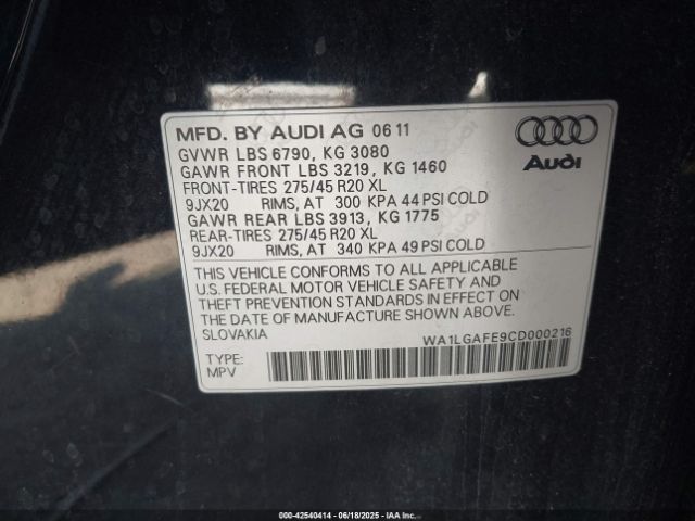 2012 AUDI Q7 WA1LGAFE9CD000216 Photo 8