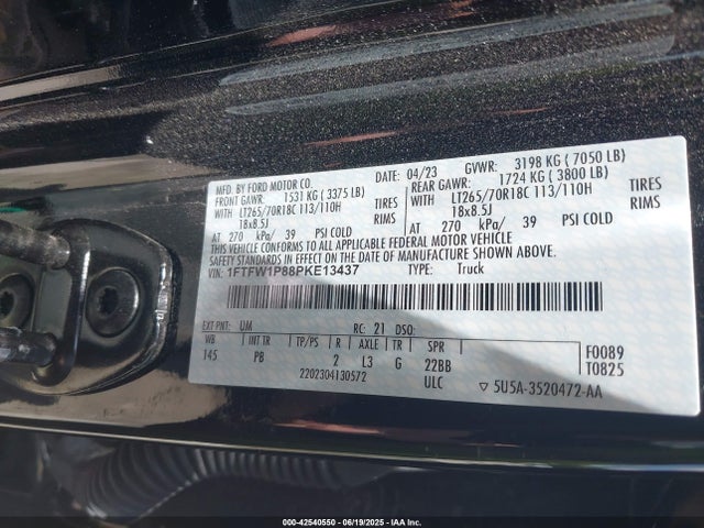 1FTFW1P88PKE13437 Ford gtdi
