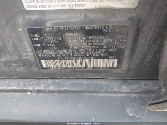 2010 SUBARU OUTBACK 4S4BRBCC0A3353219 Photo 8