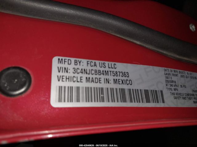 2021 JEEP COMPASS 3C4NJCBB4MT587363 Photo 8