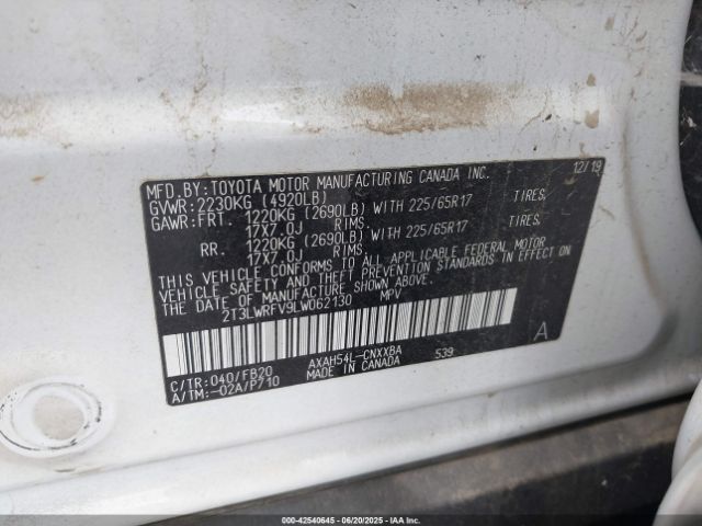 2020 TOYOTA RAV4 HYBRID 2T3LWRFV9LW062130 Photo 8