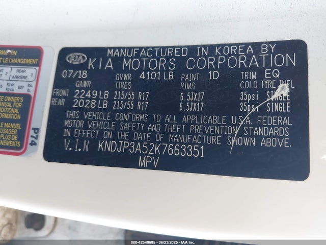 KIA g gdi 2019 KNDJP3A52K7663351 Image 9