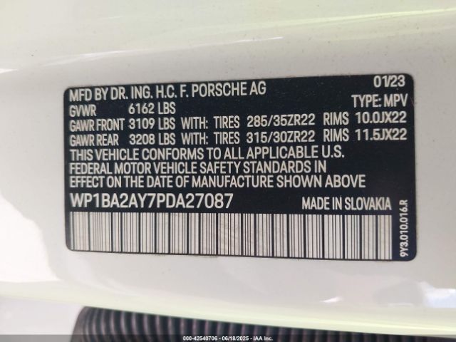 WP1BA2AY7PDA27087 Porsche Cayenne