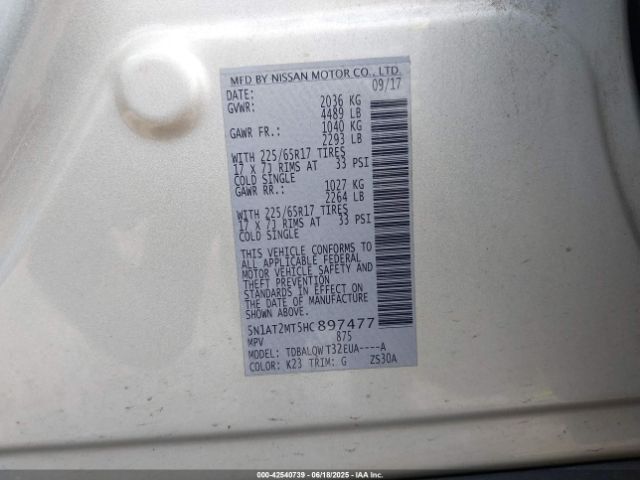 2017 NISSAN ROGUE 5N1AT2MT5HC897477 Photo 8