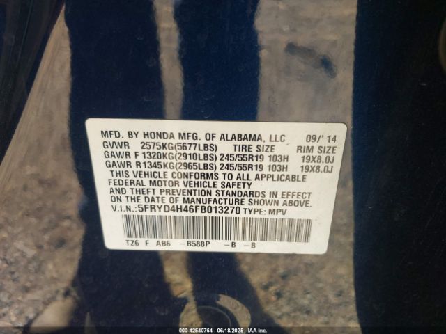 2015 ACURA MDX 5FRYD4H46FB013270 Photo 8