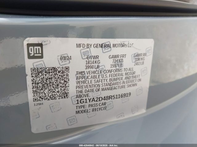 2024 CHEVROLET CORVETTE STINGRAY 1G1YA2D48R5116919 Photo 8