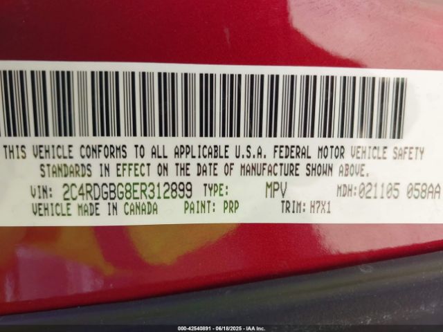 2C4RDGBG8ER312899 Dodge Grand Caravan