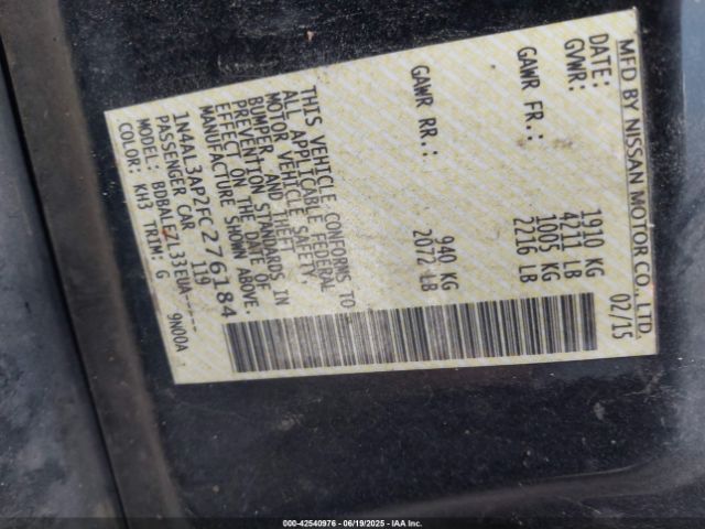 2015 NISSAN ALTIMA 1N4AL3AP2FC276184 Photo 8