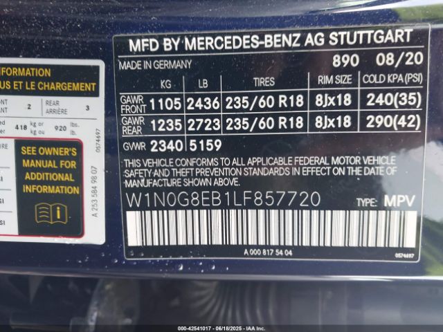 2020 MERCEDES-BENZ GLC 300 W1N0G8EB1LF857720 Photo 8