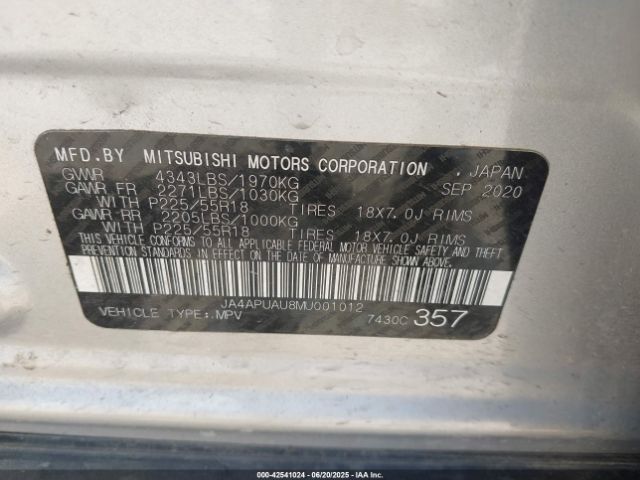 2021 MITSUBISHI OUTLANDER SPORT JA4APUAU8MU001012 Photo 8