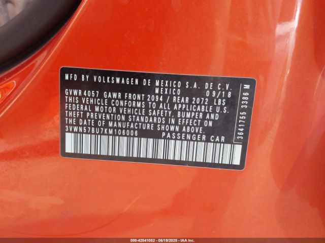 2019 VOLKSWAGEN JETTA 3VWN57BU7KM106006 Photo 8