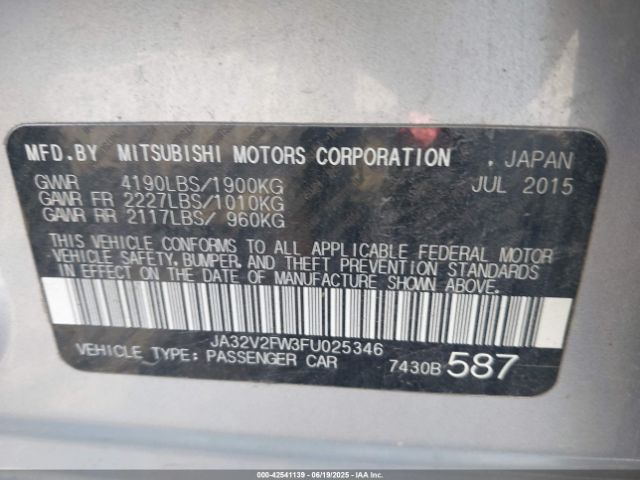 2015 MITSUBISHI LANCER JA32V2FW3FU025346 Photo 8