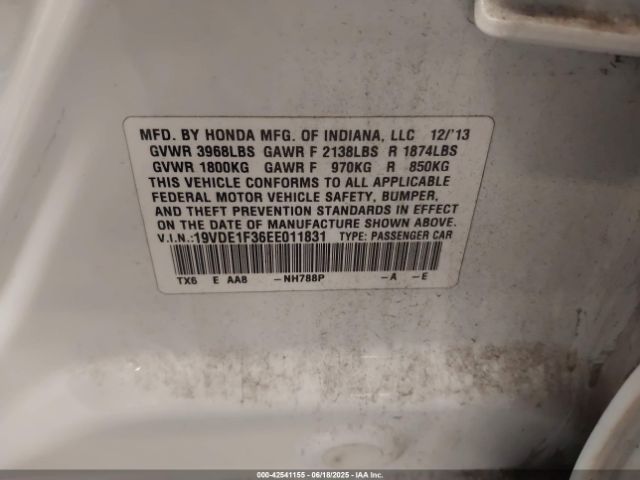 2014 ACURA ILX 19VDE1F36EE011831 Photo 8