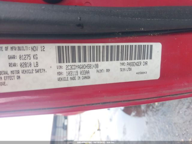 2013 DODGE CHALLENGER 2C3CDYAG0DH581498 Photo 8