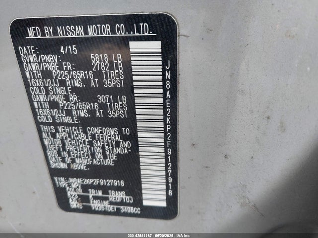 Nissan 2015 2015 JN8AE2KP2F9127918 Image 9