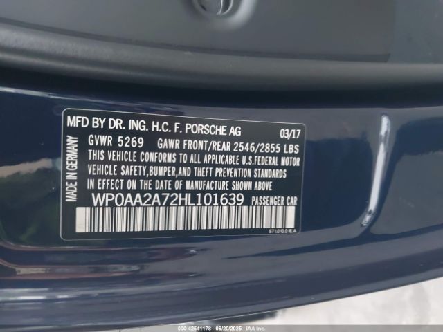 2017 PORSCHE PANAMERA WP0AA2A72HL101639 Photo 8