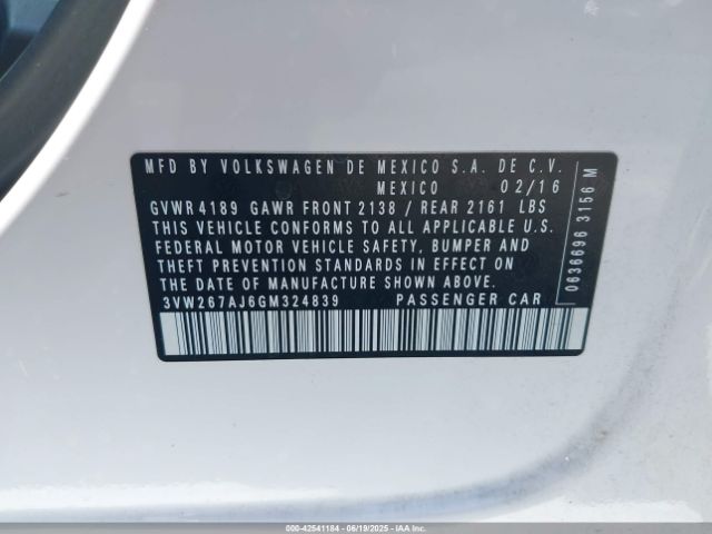 3VW267AJ6GM324839 Volkswagen Jetta