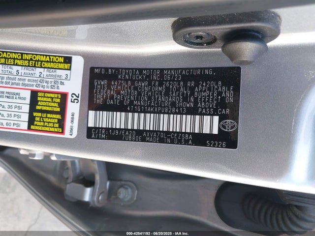 4T1G11AKXPU828413 Toyota a25a-fks