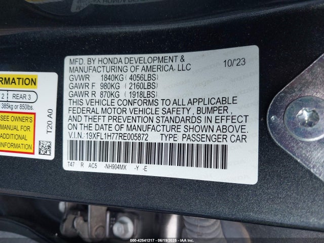 19XFL1H77RE005872 Honda l15b7