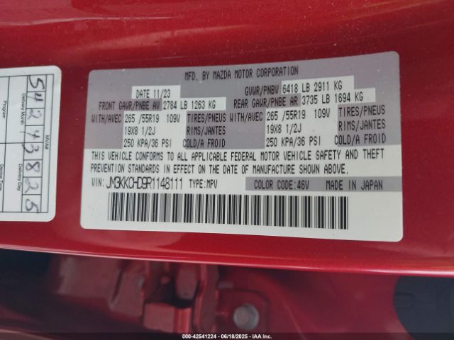 2024 MAZDA CX-90 JM3KKCHD9R1148111 Photo 8